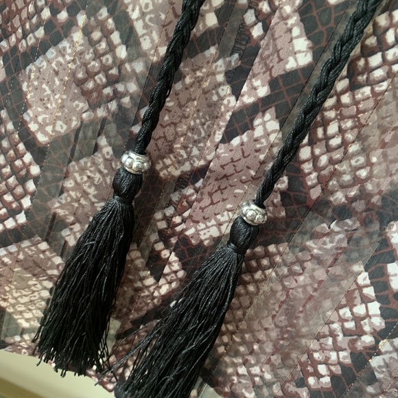 Snakeskin Print Top with Tassels - Picture 4 of 4